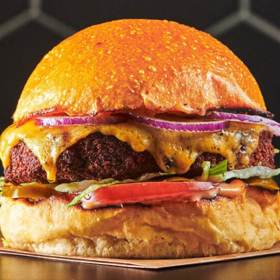 Veggis, soyabasert vegetarburger med cheddar